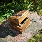 Trickbox Holztruhe Holzbox aus Mangoholz Motiv Blume des Lebens klein