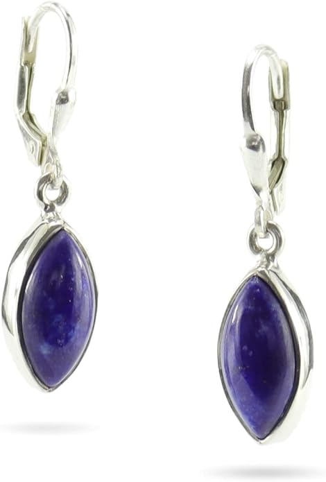 lapislazuli silber ohrringe ohrhänger mit klappbrisuren