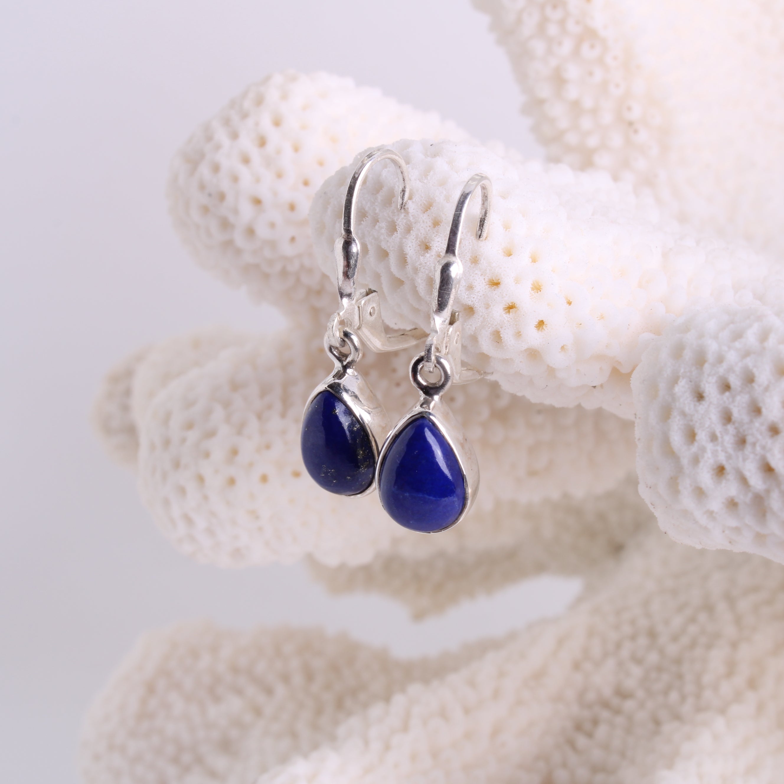 Lapislazuli Ohrhänger Paar – Gesamtlänge ca. 2,9 cm, dezente Eleganz