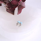 Larimar Ohrstecker Paar – handgefertigter Edelstein Ohrschmuck