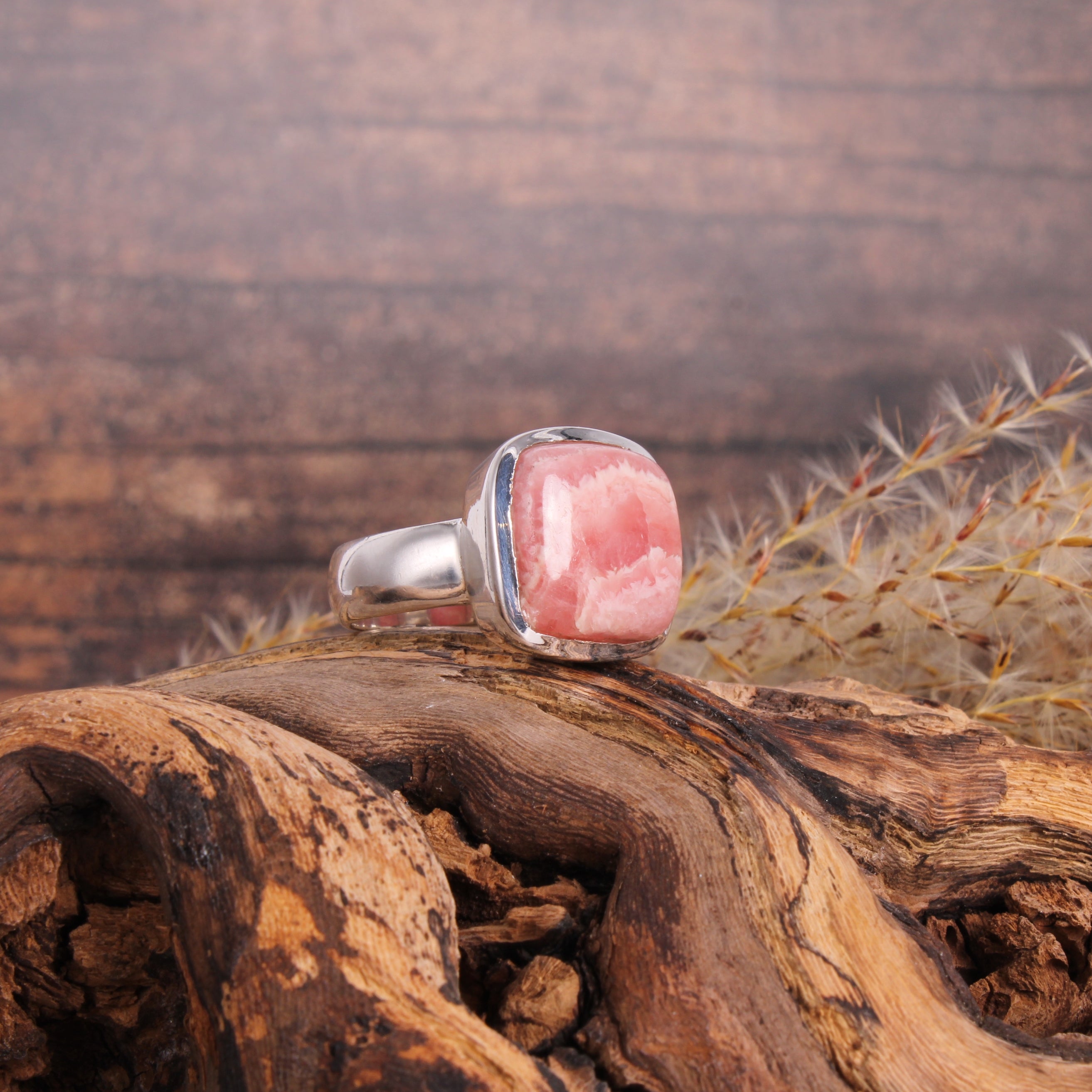 Rhodochrosit Ring 925 Silber – Geschenkidee Edelsteinschmuck