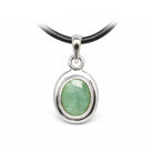Smaragd Anhänger oval facettiert – 925 Sterling Silber, Vorderansicht