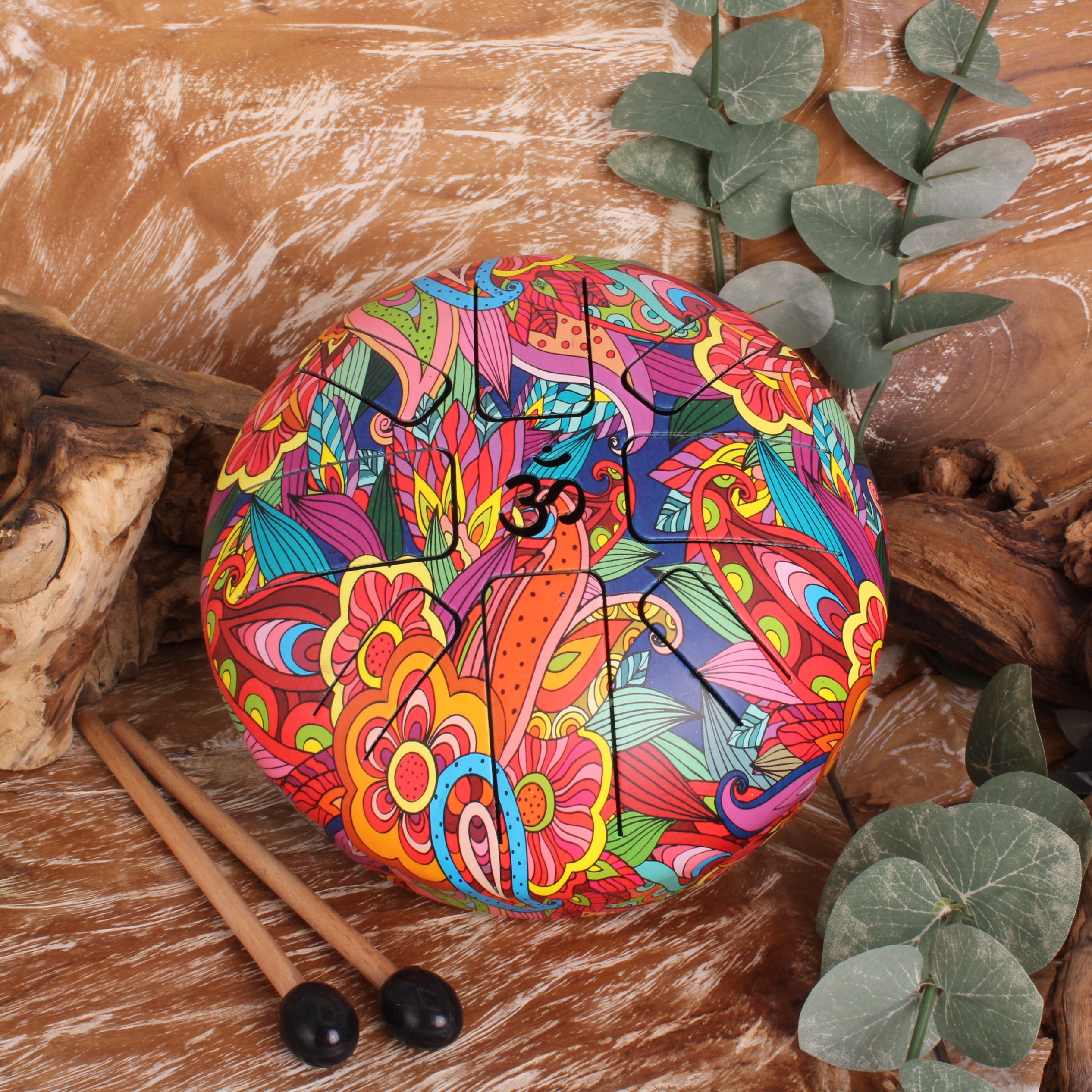 Sonodrum 16 cm Zungentrommel – Modell Paisley, farbenfrohe Oberfläche
