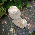 handgemachte versteinerte fossile Holz XL Skulptur Deko Figur Eule mit Kind Eulenpaar 1,6 Kg Edelstein Indonesien