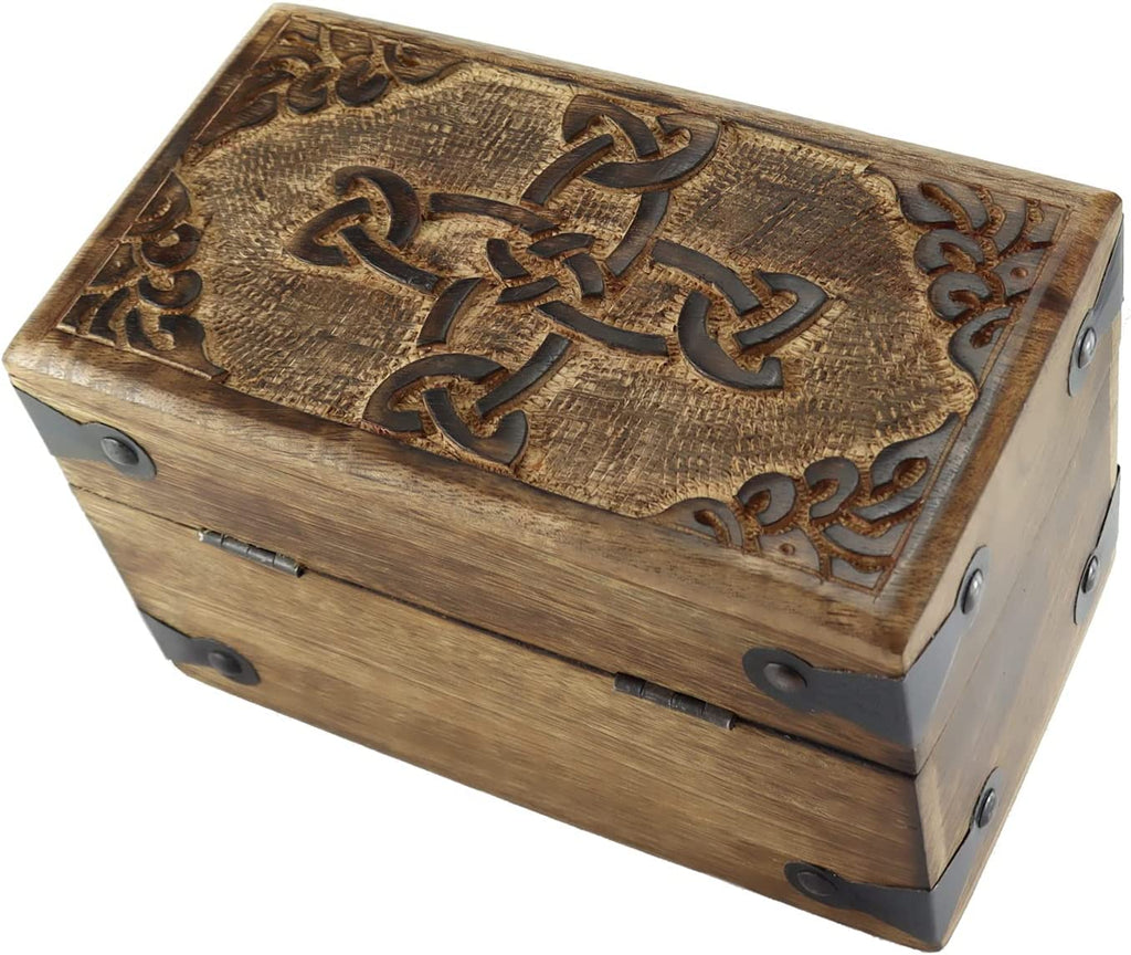 Holztruhe Holzkiste Holzbox Keltisches Kreuz klein Schachtel Schatulle