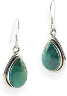 Chrysokoll Ohrringe Ohrhänger 925er Silber Ohrschmuck Ohrstecker Stein Trommelstein Anhänger Silberhänger Silberstecker Edelstein Heilstein Schmuckstein Schmuck Rohstein Rohstück Kettenschmuck Glücksstein Schutzstein Geschenk Set