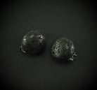 schwarzer Lava Stein Trommelstein Anhänger elegante Ohrclips Ohrringe Ohrstecker Ohrschmuck Silberclips Heilstein Edelstein Silberschmuck Silberohrringe Lavaschmuck Lavaperlen Lavastein Lavasteine Lavagestein Gesteinslava Vulkanlava