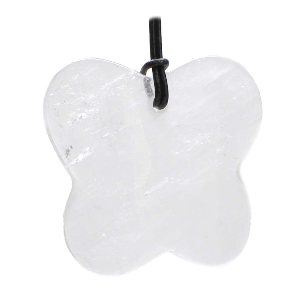 Bergkristall Schmetterling Anhänger – ca. 58×50 mm, Vorderansicht