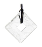 Bergkristall Square Anhänger – ca. 28×28 mm, klarer Naturstein, Vorderansicht