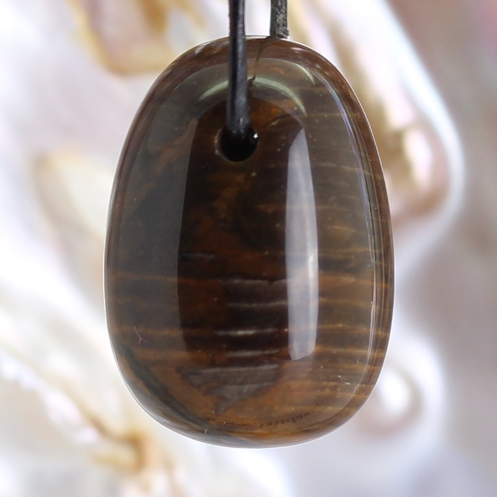 Fossiler Versteinerter Holz Anhänger Kettenanhänger Trommelstein mit Lederband Halskettenanhänger Kettenschmuck Kristall Rohkristall Stein Silberanhänger Silberschmuck Edelsteinanhänger Edelstein Heilstein Schmuckanhänger Halsschmuck Rohstein Rohstück Schmuckstein Schmuck Schutzstein Glücksstein Holzscheibe Holzstück Fossilien
