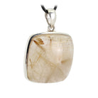 Rutilquarz Anhänger Kettenanhänger 925er Silber Schmuck Halskettenanhänger Kettenschmuck Stein Trommelstein Anhänger Rohstein Rohstück Heilstein Edelstein Schmuckanhänger Silberschmuck Schmuckstein Halsschmuck Schmuck Schutzstein Naturstein Lochstein Glücksstein