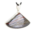 Tigereisen Anhänger Kettenanhänger 925er Silber Schmuck Halskettenanhänger Kettenschmuck Stein Trommelstein Rohstein Rohstück Edelstein Heilstein Lochstein Schmuck Naturstein Halsschmuck Silberschmuck Dekostein Dekostück Collier Halskette Schmuckstein Schmuckanhänger Glücksstein Schutzstein