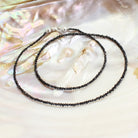 schwarze Diamantenkette Diamanten Kette Halskette facettiert 925er Silber Verschluss Rohdiamanten Collier Stein Trommelstein Anhänger Collier Kugelkette Perlenkette Rohstein Rohstück Edelsteinkette Splitterkette Heilstein Edelstein Heilsteinkette Halsschmuck Schmuck
