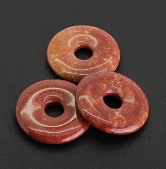 Feuerquarz Donut Anhänger 30 mm Edelsteindonut Kettenanhänger Halskettenanhänger Kettenschmuck Stein Trommelstein Anhänger Schmuck Schmuckstein Rohstein Rohstück Edelstein Heilstein Silberanhänger Silberschmuck Schutzstein Glücksstein