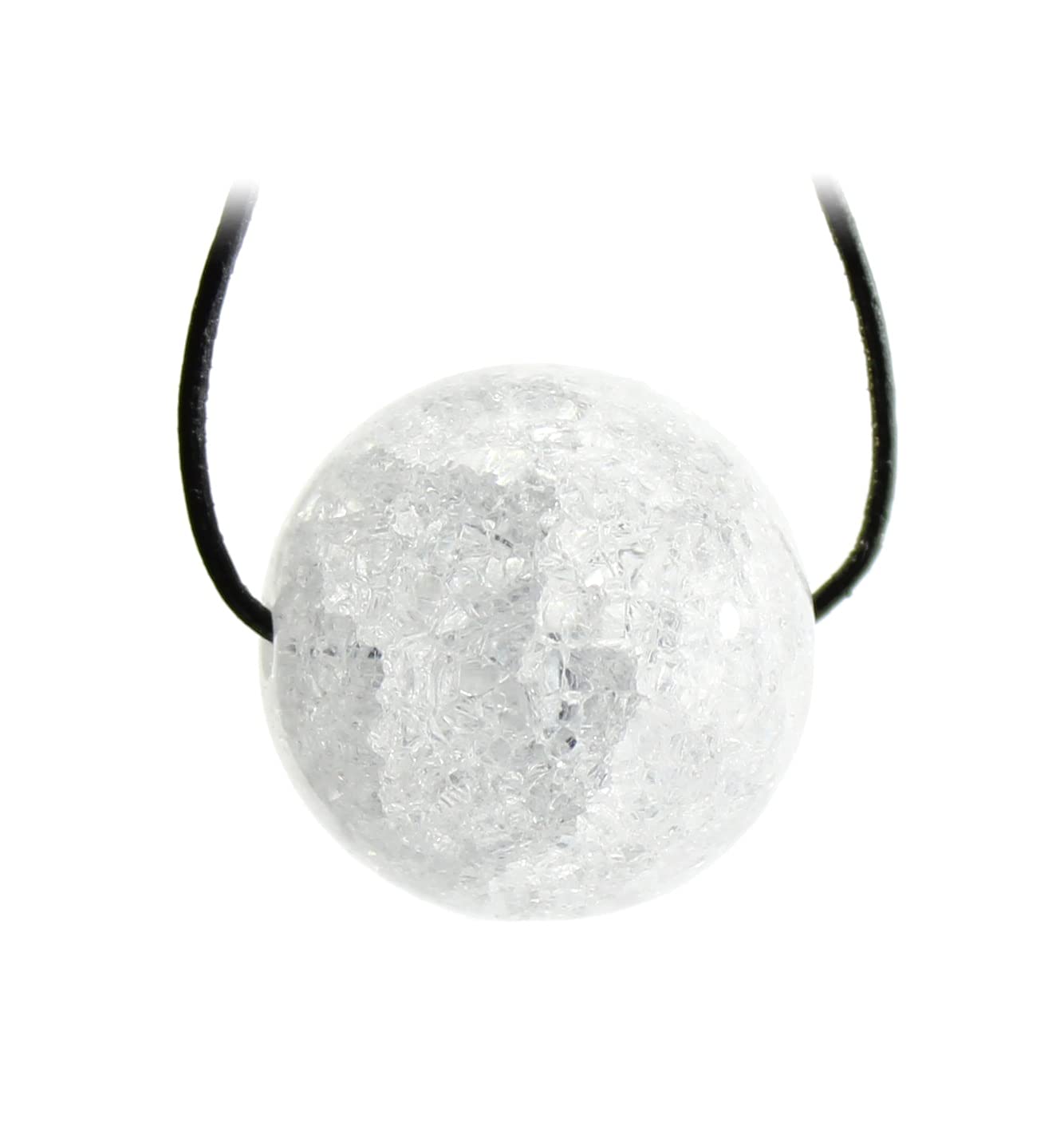 Bergkristall Crack Crystal Kugel Anhänger – ca. 20 mm, Vorderansicht