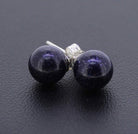 Blaufluß Blaufluss Stein Trommelstein Rohstein Brocken Ohrringe Silberohrringe Silberohrstecker Silberschmuck Kugelohrstecker Perlenohrstecker Perlen Edelstein Heilstein Ohrschmuck Kugel aus Blaufluss Silber Ohrstecker