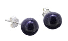 Blaufluß Blaufluss Stein Trommelstein Rohstein Brocken Ohrringe Silberohrringe Silberohrstecker Silberschmuck Kugelohrstecker Perlenohrstecker Perlen Edelstein Heilstein Ohrschmuck Kugel aus Blaufluss Silber Ohrstecker