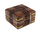 Holztruhe Holzbox aus Palisanderholz Motiv Blumenkreuz Schmuckschatulle Schachtel Schatulle Holzkiste