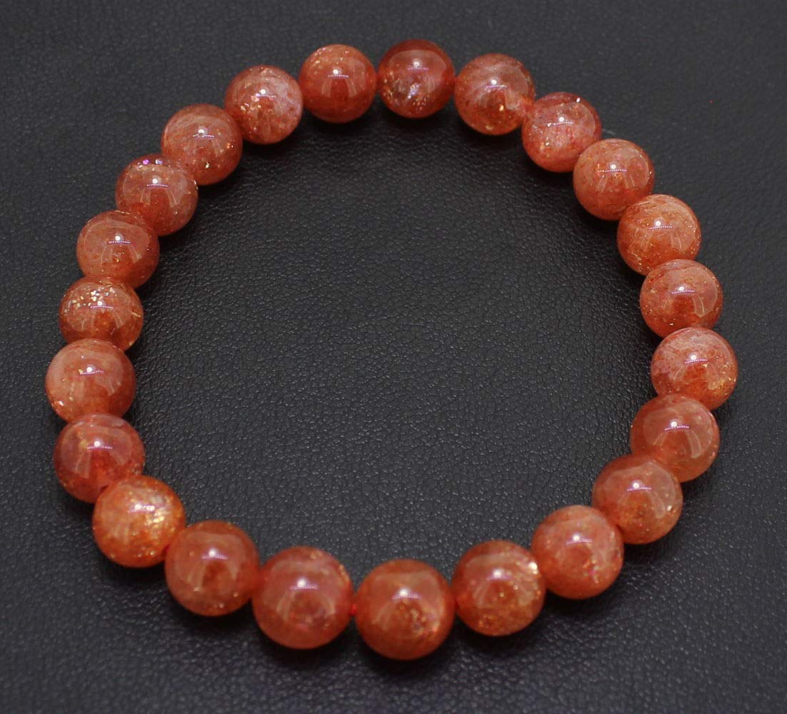 Armband aus Sonnenstein Sunstone Trommelstein Anhänger Perlen Kugeln Heilstein Edelstein Kugelarmband Perlenarmband Edelsteinarmband Stretcharmband Gummiarmband Armschmuck Schmuckstein Rohstein Rohstück Sonnensteine Sonnensteinschmuck Sonnensteinarmband