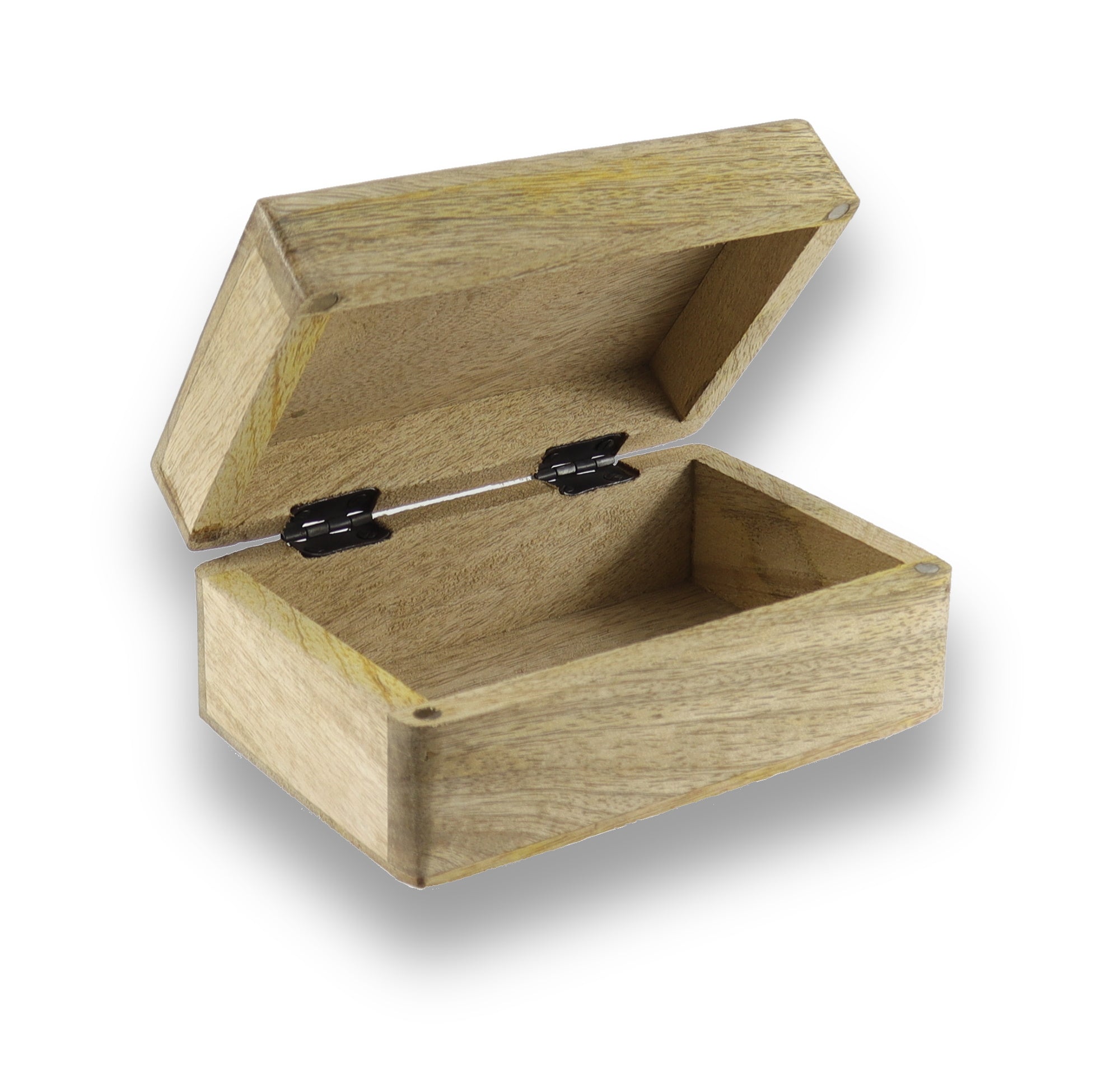 Holztruhe Holzbox aus Mangoholz natur mit Magnetverschluss  Look Schatulle Schmuckschatulle