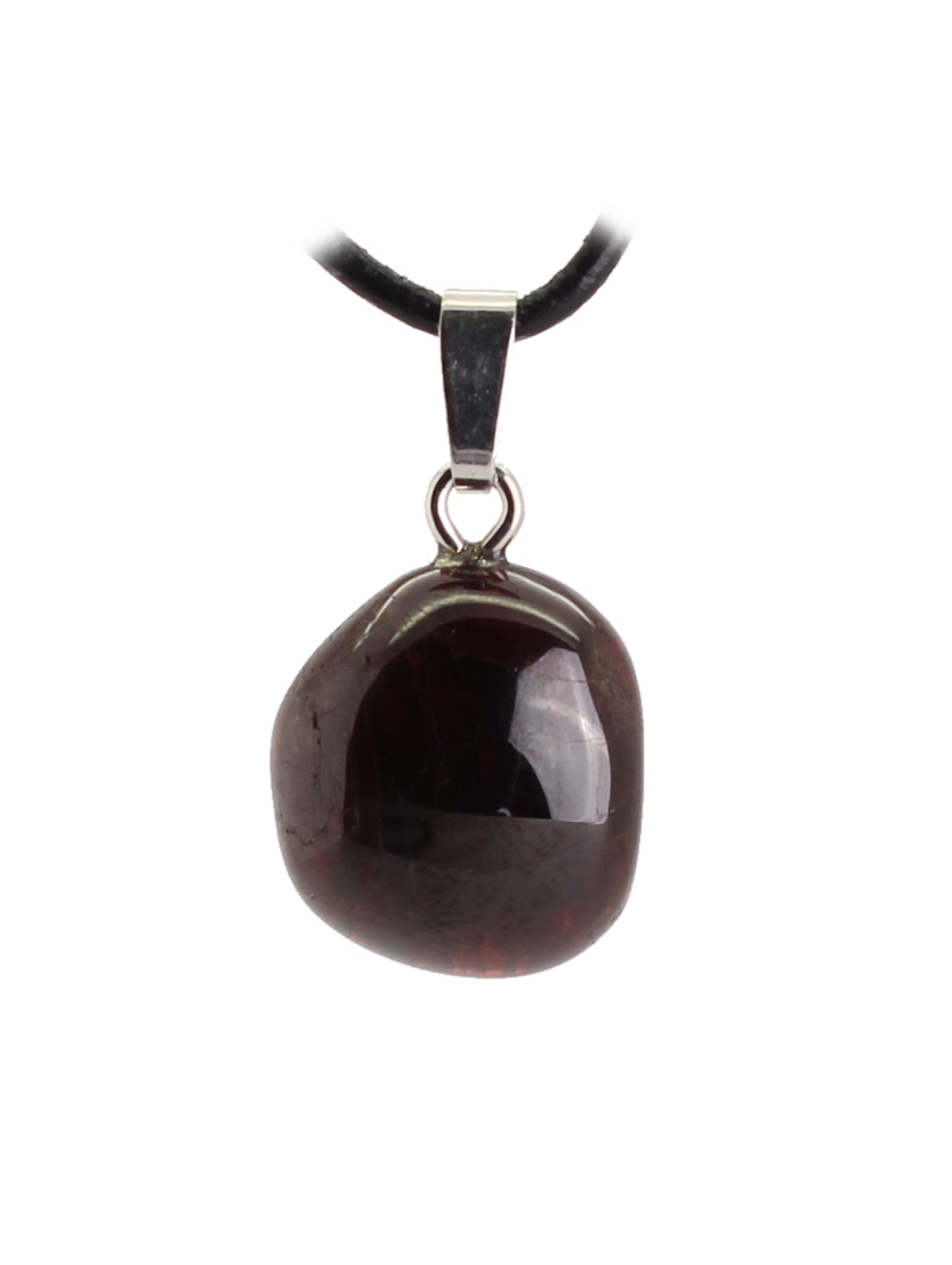 Halskettenanhänger Kettenanhänger Kettenschmuck roter Granat Stein Trommelsteinanhänger Silberanhänger Silberschmuck Halsschmuck Schmuck Schmuckanhänger Schmuckstein Edelstein Heilstein Rohstein Rohstück Kette Halskette Collier Granatstein Granatschmuck