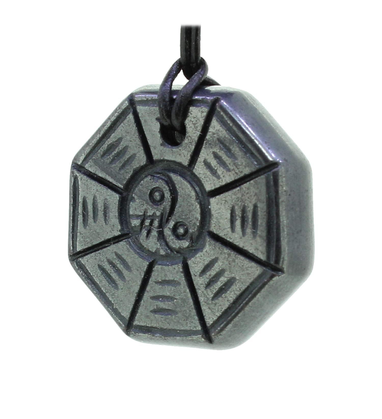 Halskettenanhänger Kettenanhänger Amulett Kettenschmuck Halsschmuck Feng Shui Yin Yang Hämatit Stein Trommelstein Anhänger Edelstein Heilstein Rohstein Rohstück Schmuckanhänger Silberanhänger Silberschmuck Hämatitstein Hämatitschmuck Hämatitblase