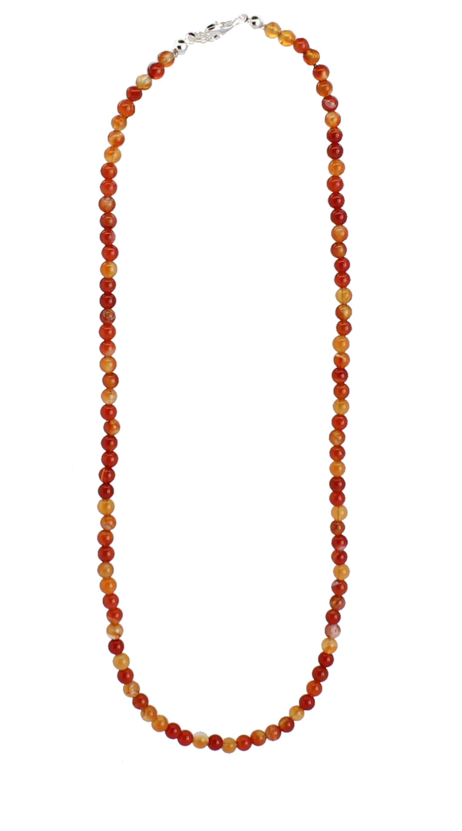 Halskette Kette aus Karneol Carneol Stein Trommelstein Anhänger Trommelsteinanhänger Perlenkette Kugelkette Collier Buttonkette Edelstein Heilstein Halsschmuck Schmuck Schmuckstein Schmuckkette Schmuckcollier Karneolstein Karneolkette