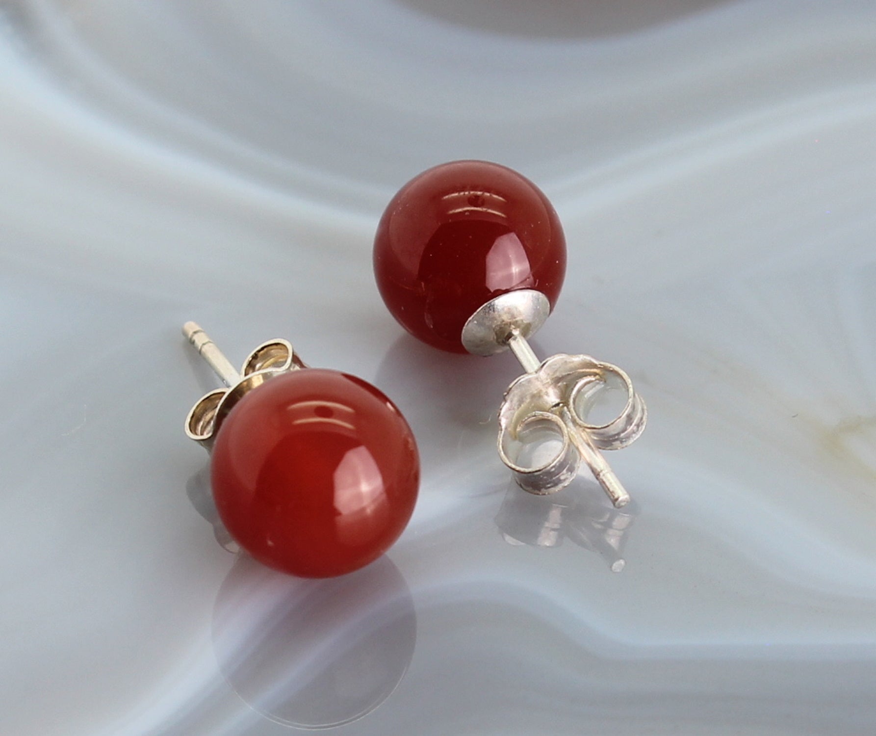 Karneol Carneol Silber Ohrringe Ohrstecker Stein Trommelstein Anhänger Ohrschmuck Silberschmuck Silberohrringe Cabochon Schmuckstein Perlenohrringe Edelstein Heilstein Rohstein Rohstück Karneolschmuck Karneolstein