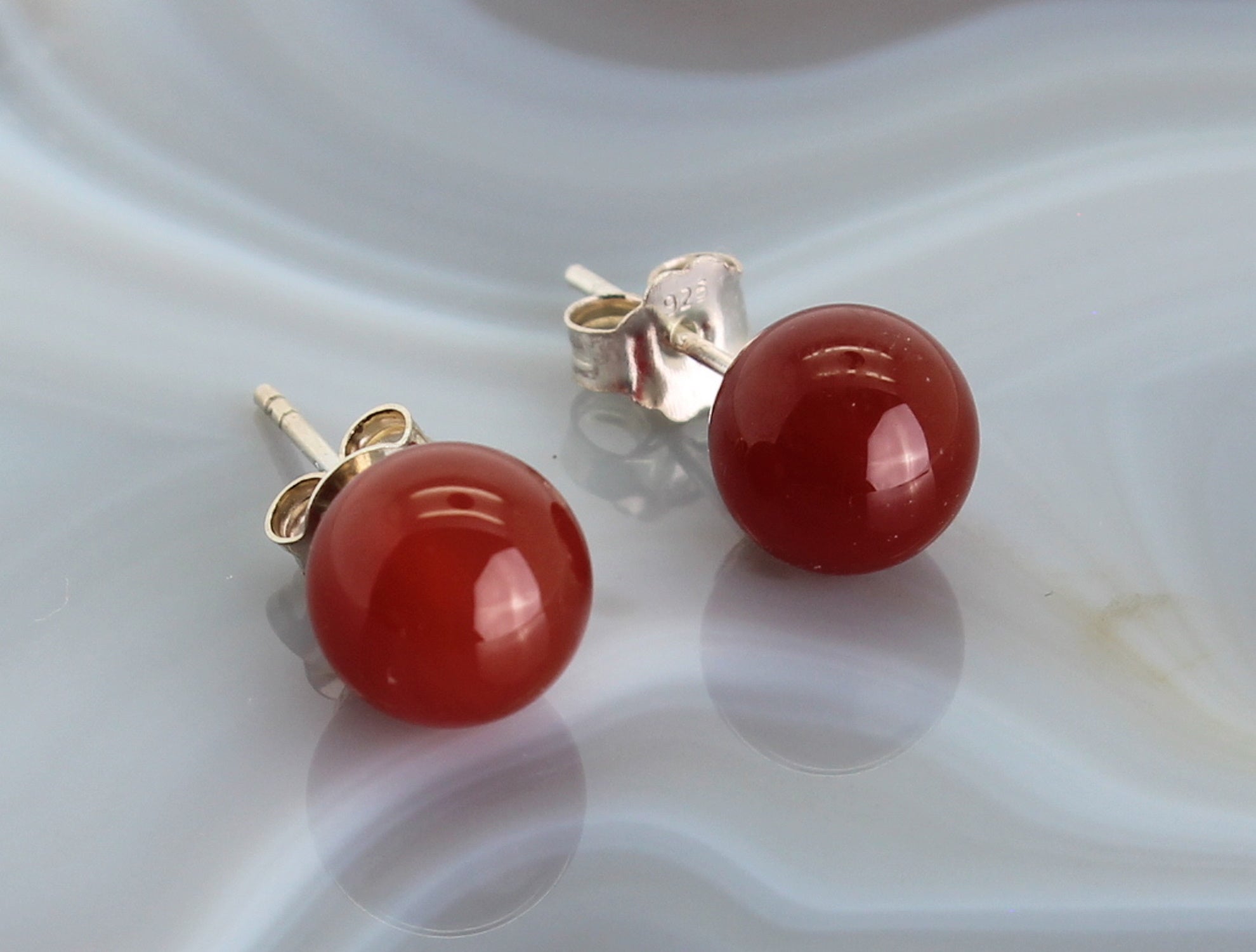 Karneol Carneol Silber Ohrringe Ohrstecker Stein Trommelstein Anhänger Ohrschmuck Silberschmuck Silberohrringe Cabochon Schmuckstein Perlenohrringe Edelstein Heilstein Rohstein Rohstück Karneolschmuck Karneolstein