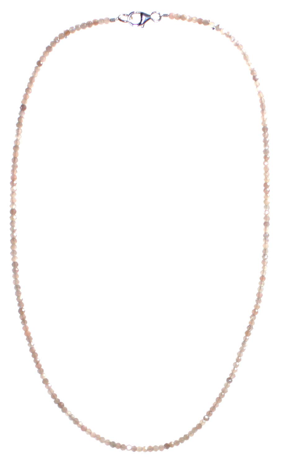 Budawi Halskette Kette aus Mondstein Trommelstein Anhänger Perlenkette Kugelkette Buttonkette Collier Halsschmuck Kettenschmuck Ketten Edelstein Heilstein Halsschmuck Schmuck Schmuckstein Mondsteine Mondsteinschmuck Mondsteinkette