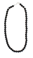 Halskette Kette aus Obsidian Stein Trommelstein Anhänger schwarze Perlenkette Kugelkette Collier Buttonkette Edelstein Heilstein Halsschmuck Schmuck Schmuckstein Schmuckkette Schmuckcollier Obsidianstein Obsidianschmuck Obsidiankette