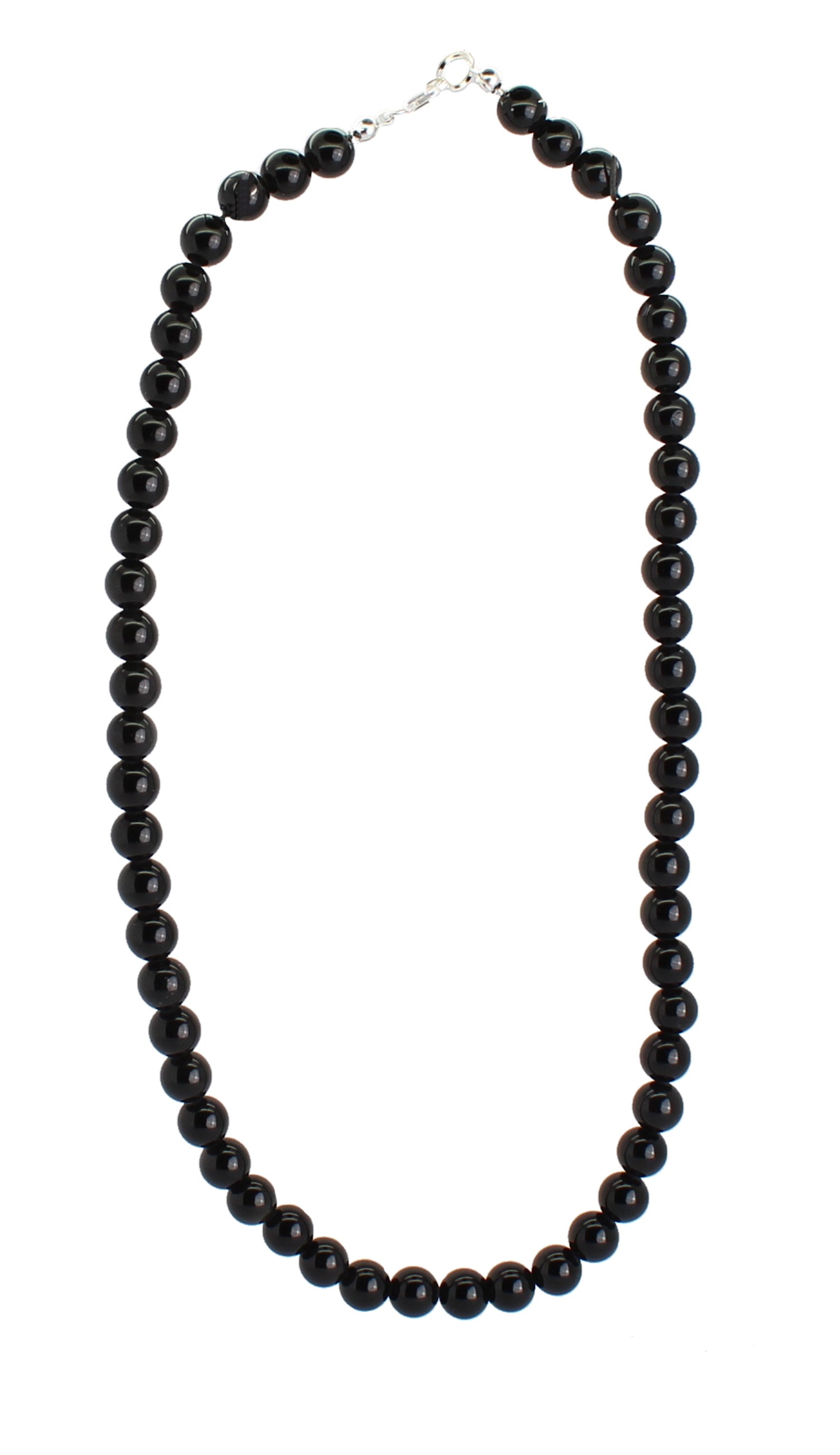 Halskette Kette aus Obsidian Stein Trommelstein Anhänger schwarze Perlenkette Kugelkette Collier Buttonkette Edelstein Heilstein Halsschmuck Schmuck Schmuckstein Schmuckkette Schmuckcollier Obsidianstein Obsidianschmuck Obsidiankette