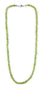 Halskette Kette aus Peridot Olivin Stein Trommelstein Anhänger Kugelkette Perlenkette Collier Halsschmuck Edelsteinkette Schmuckstein Rohstein Peridotstein Peridotschmuck Olivinstein Olivinschmuck Olivinkette Olivincollier Peridotcollier