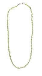 Halskette Kette aus Peridot Olivin Stein Trommelstein Anhänger Kugelkette Perlenkette Peridotketten Peridotstein Peridotschmuck Olivinstein Olivinschmuck Olivinkette Peridot Olivin Collier Halsschmuck Olivincollier Peridotcollier
