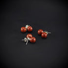 roter Jaspis rot Stein Trommelstein Rohstein Brocken Ohrringe Silberohrringe Silberohrstecker Silberschmuck Kugelohrstecker Perlenohrstecker Perlen Edelstein Heilstein Ohrschmuck Kugel aus Jaspis Jaspisschmuck Jaspisstein Jaspiskugel