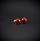 roter Jaspis rot Stein Trommelstein Rohstein Brocken Ohrringe Silberohrringe Silberohrstecker Silberschmuck Kugelohrstecker Perlenohrstecker Perlen Edelstein Heilstein Ohrschmuck Kugel aus Jaspis Jaspisschmuck Jaspisstein Jaspiskugel