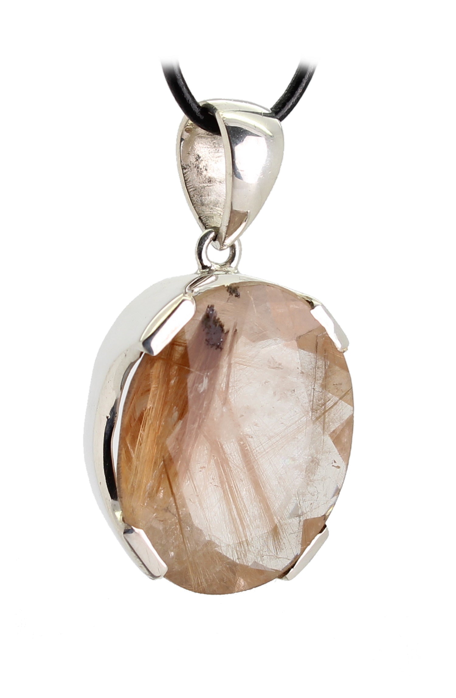 Halskettenanhänger Kettenschmuck Rutilquarz Stein Trommelstein Anhänger Silberschmuck Schmuckanhänger Schmuckstein Halsschmuck Schmuck Edelstein Heilstein Rohstein Rohstück Naturstein Rutilquarzstein Rutilquarzschmuck