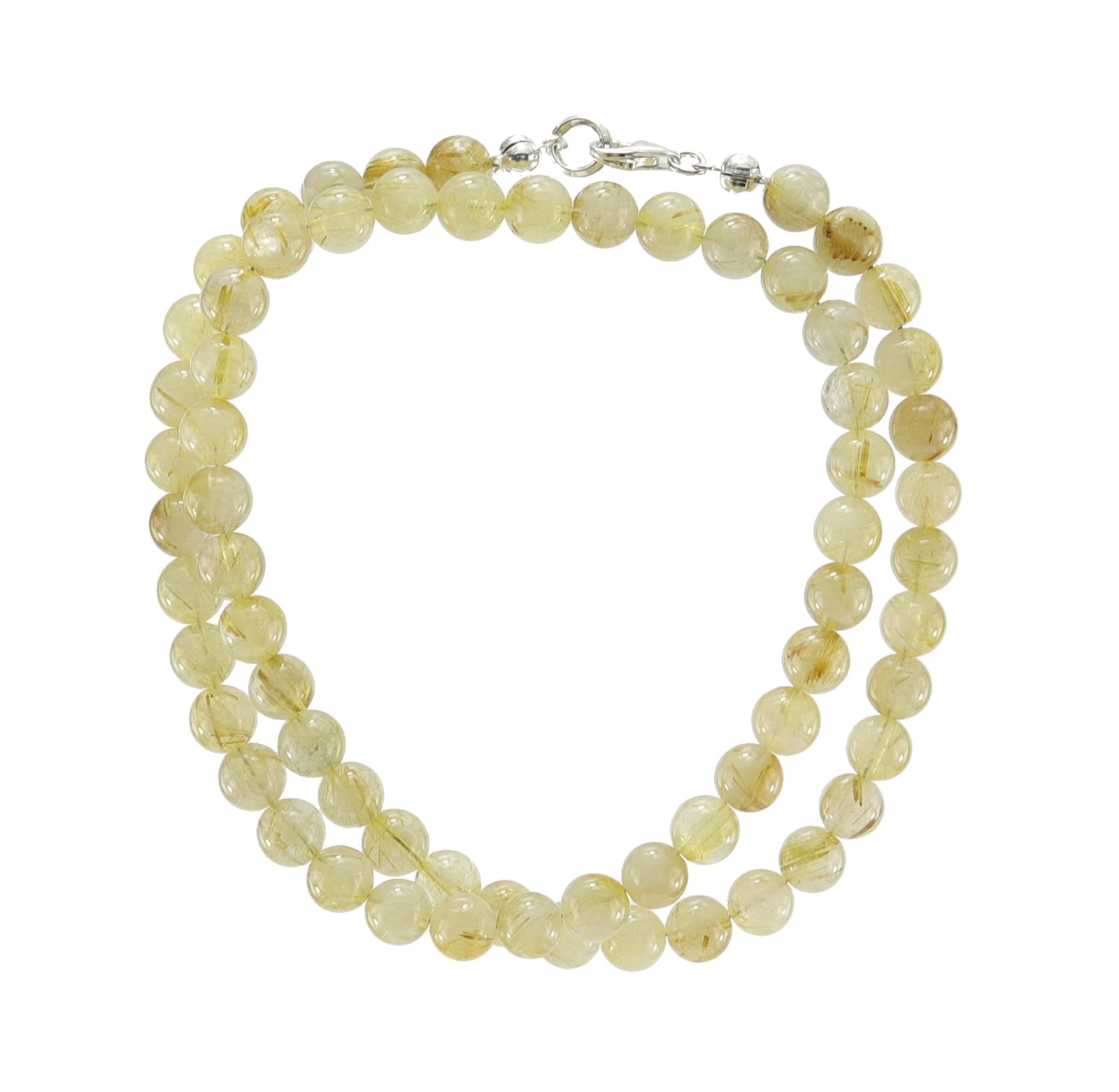 Rutilquarz Stein Trommelstein Kugelkette Halskette Buttonkette Collier Halsschmuck Kettenschmuck Edelstein Heilstein Edelsteinkette Heilsteinkette Schmuck Rohstein Rohstück