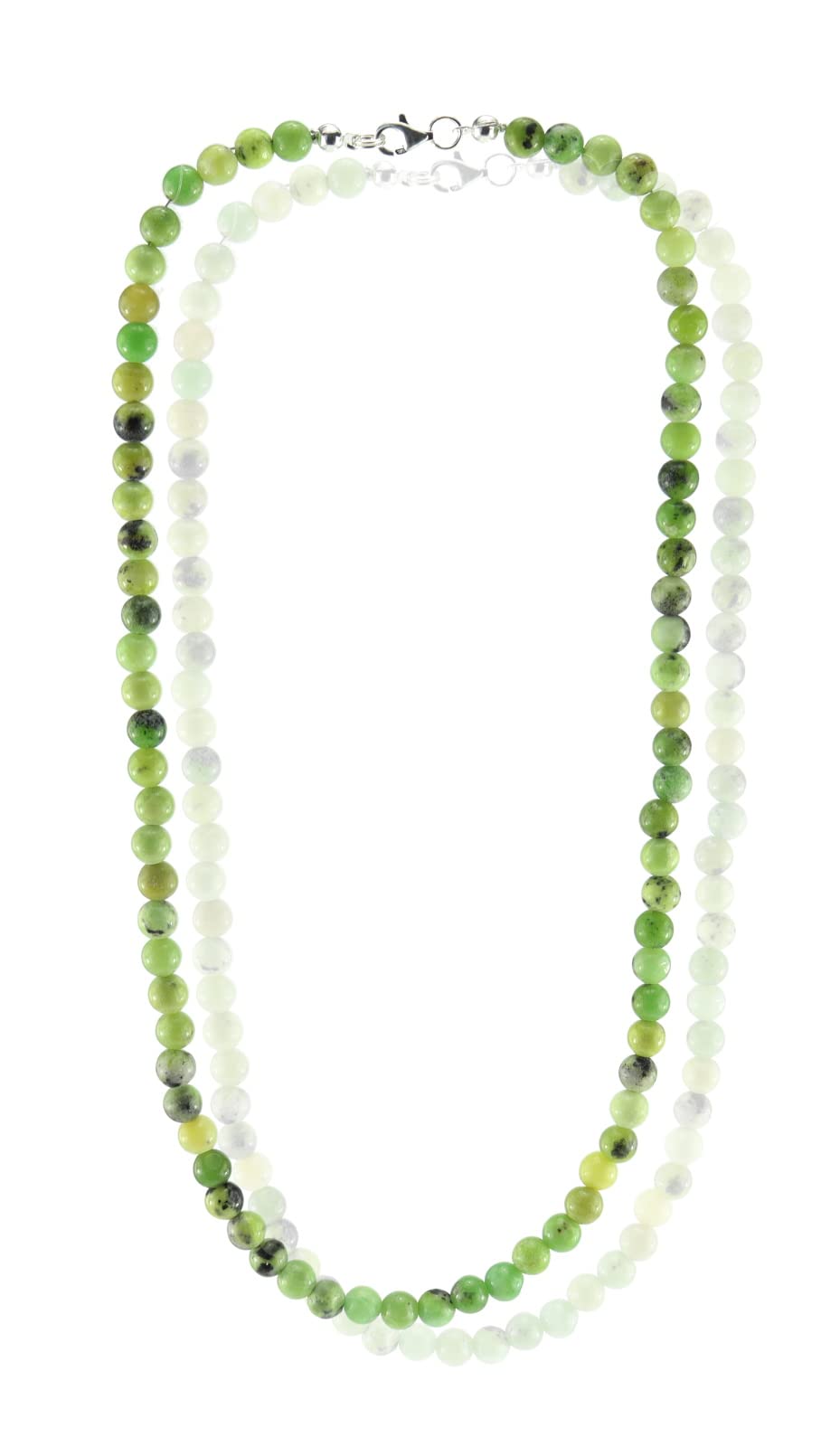 Halskette Kette aus Serpentin Chyta Chita Peru Stein Trommelstein Anhänger Perlenkette Kugelkette Collier Buttonkette Halsschmuck Edelstein Heilstein Halsschmuck Schmuck Schmuckstein Rohstein Rohstück Schmuckkette Schmuckcollier Serpentinstein Serpentinschmuck