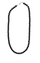 Halskette Kette aus Shungit Schungit Schörl Stein Trommelstein Anhänger Trommelsteinanhänger Perlenkette Kugelkette Collier Buttonkette Edelstein Heilstein Halsschmuck Schmuck Schmuckstein Schmuckkette Schungitschmuck Schungitstein Schungitcollier