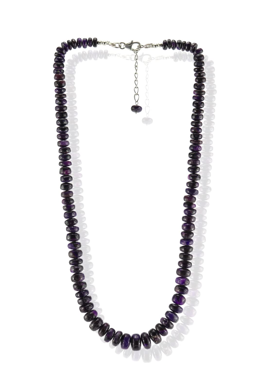 Halskette Kette aus Sugilith Stein Trommelstein Anhänger Perlenkette Kugelkette Buttonkette Collier Halskette Halsschmuck Schmuckcollier Kettenschmuck Schmuck Schmuckstein Edelstein Heilstein Geschenkidee Sugilithstein Sugilithschmuck Sugilithkette Sugilite